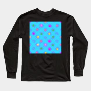 Glow Stars Diagonal Repeat on Sky Blue 5748 Long Sleeve T-Shirt